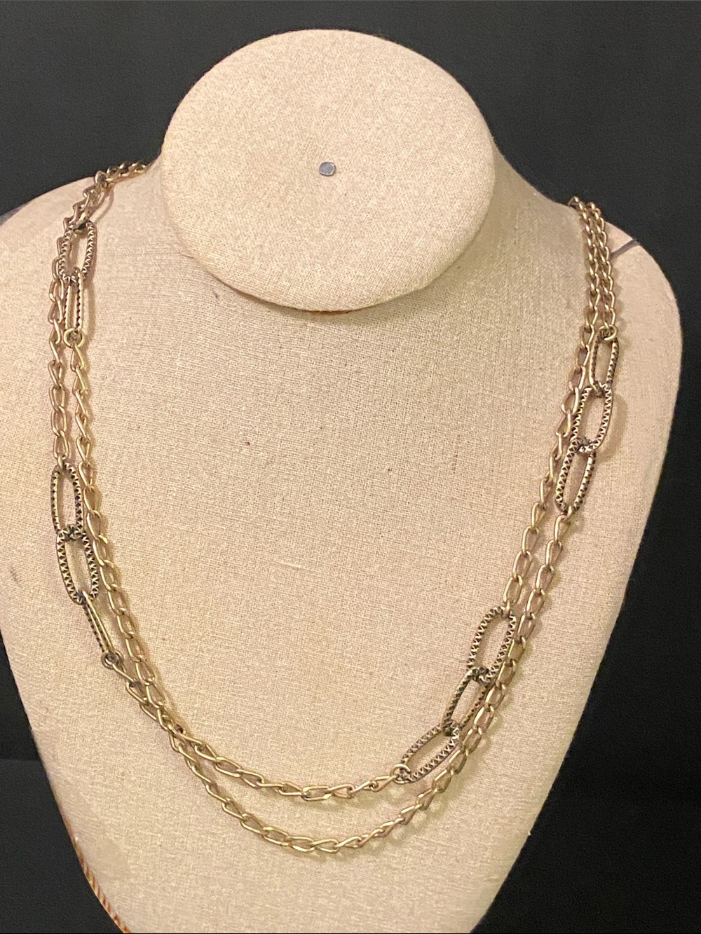 Lucky Brand Elegant Gold-Tone Layered Chain Double Strand Fashion Necklace
